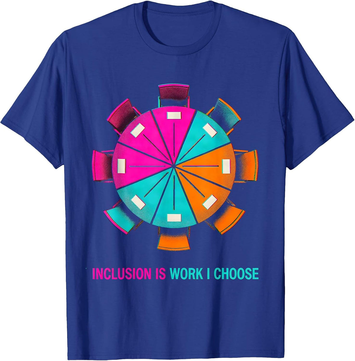 Men's Inclusion Is Work I Choose Risograph SPED Teacher Autism T-Shirt - Royal Blue