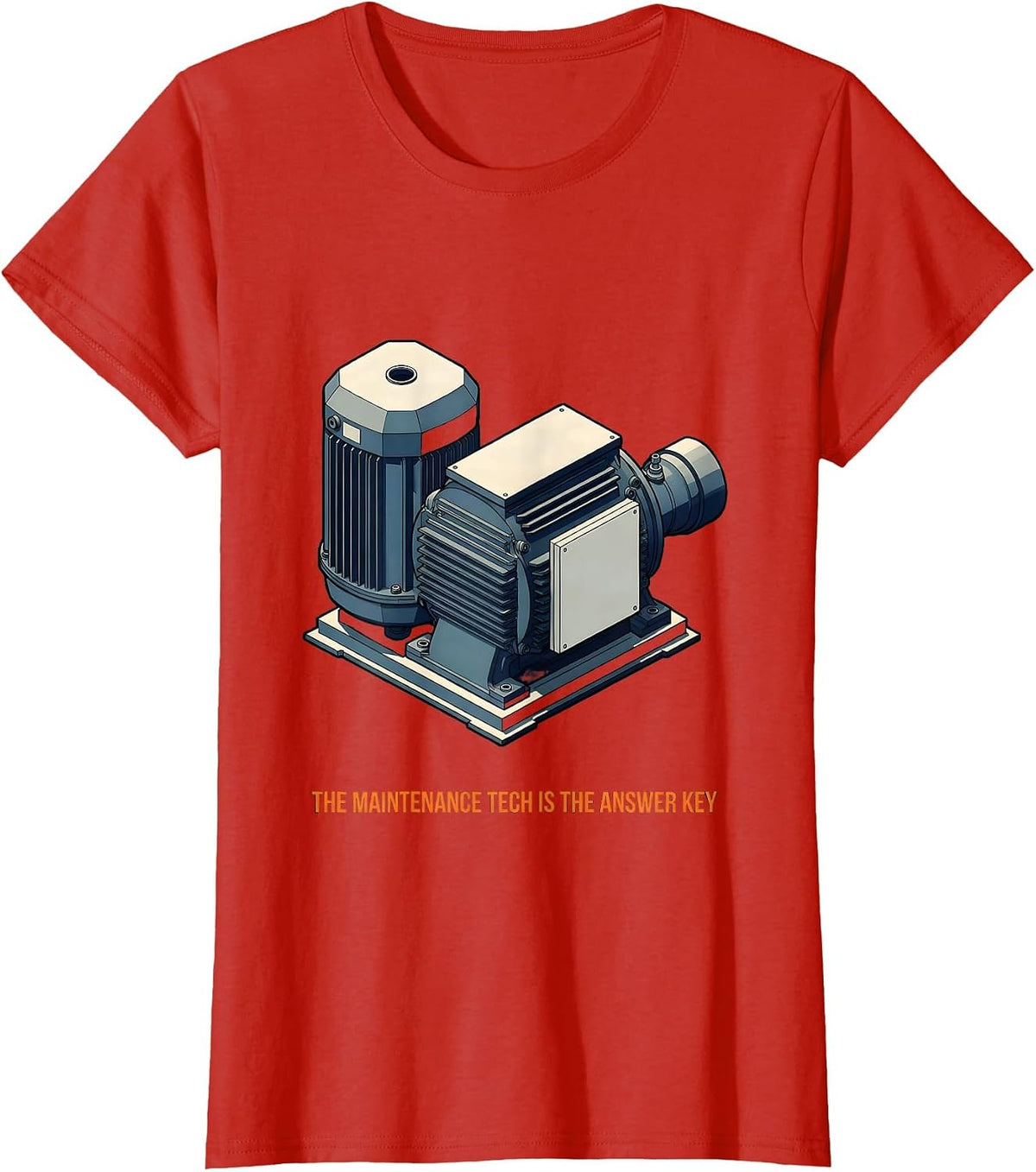 The Maintenance Tech Is The Answer Key Funny HVAC Technician T-Shirt - Red