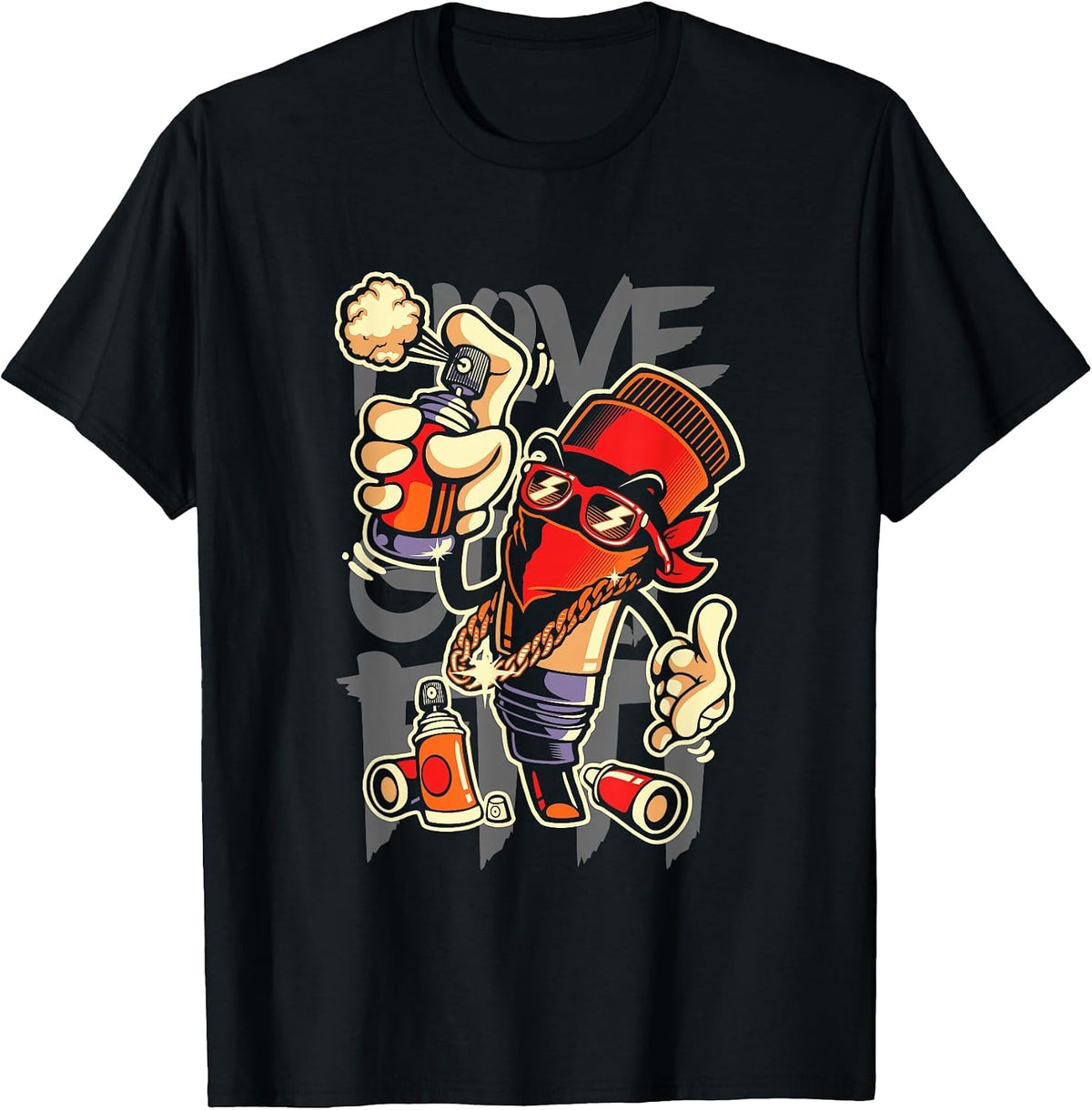 I Love Graffiti Art Spray Paint Graffiti Artist Urban T-Shirt - Black