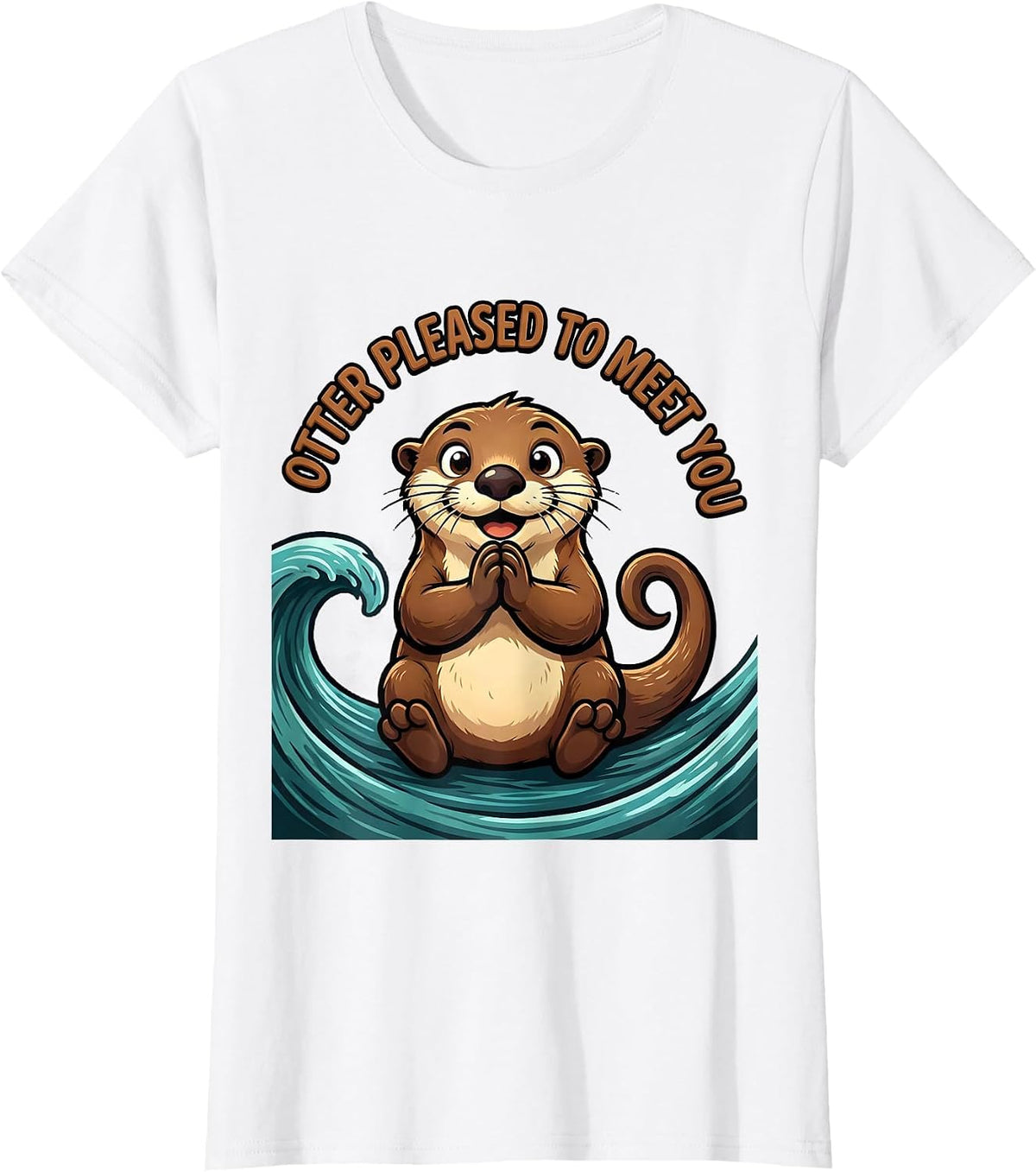 Women's Otter Pleased To Meet You Funny Otter Lover Gift For Animal T-Shirt - White