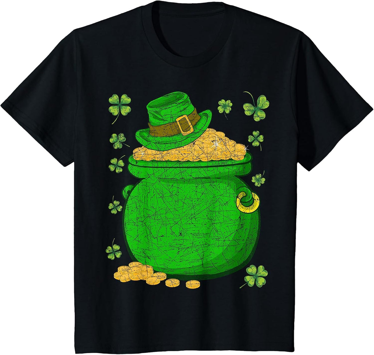 Ireland Leprechaun Hat Pot of Gold Irish St Patricks Day T-Shirt - Black