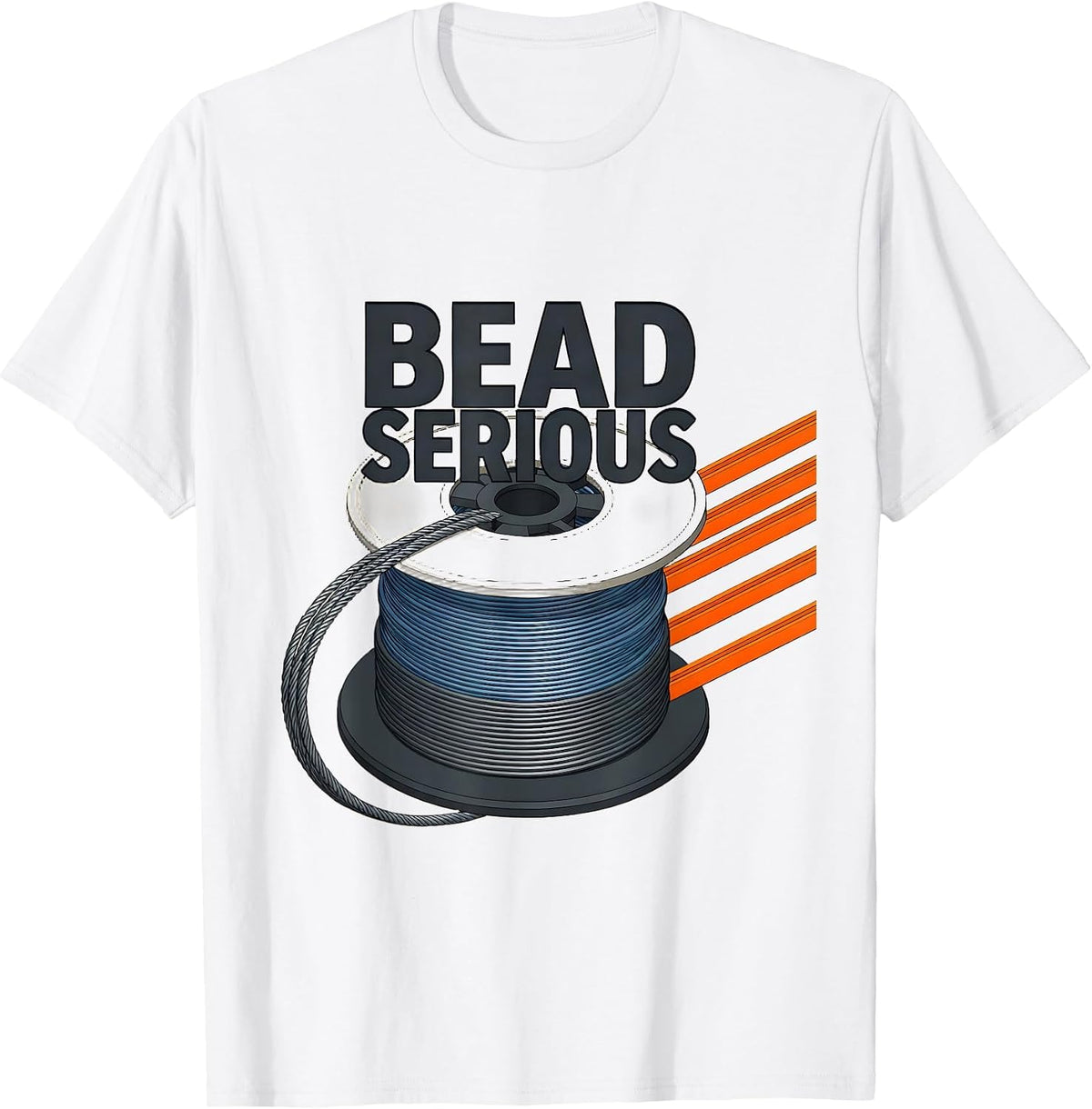 Men's Bead Serious Funny Welder Metal Worker Trade Humor T-Shirt - White
