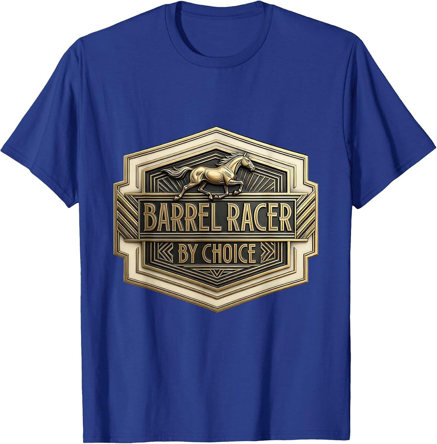 Barrel Racer By Choice Rodeo Design T-Shirt - Royal Blue