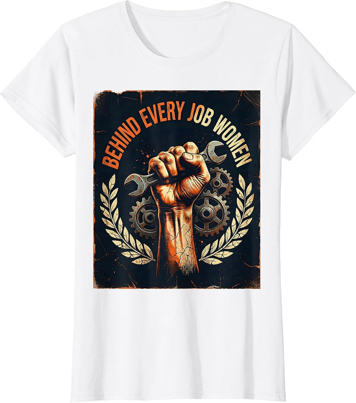 Behind Every Job Women Labor Day Tribute Design T-Shirt - White