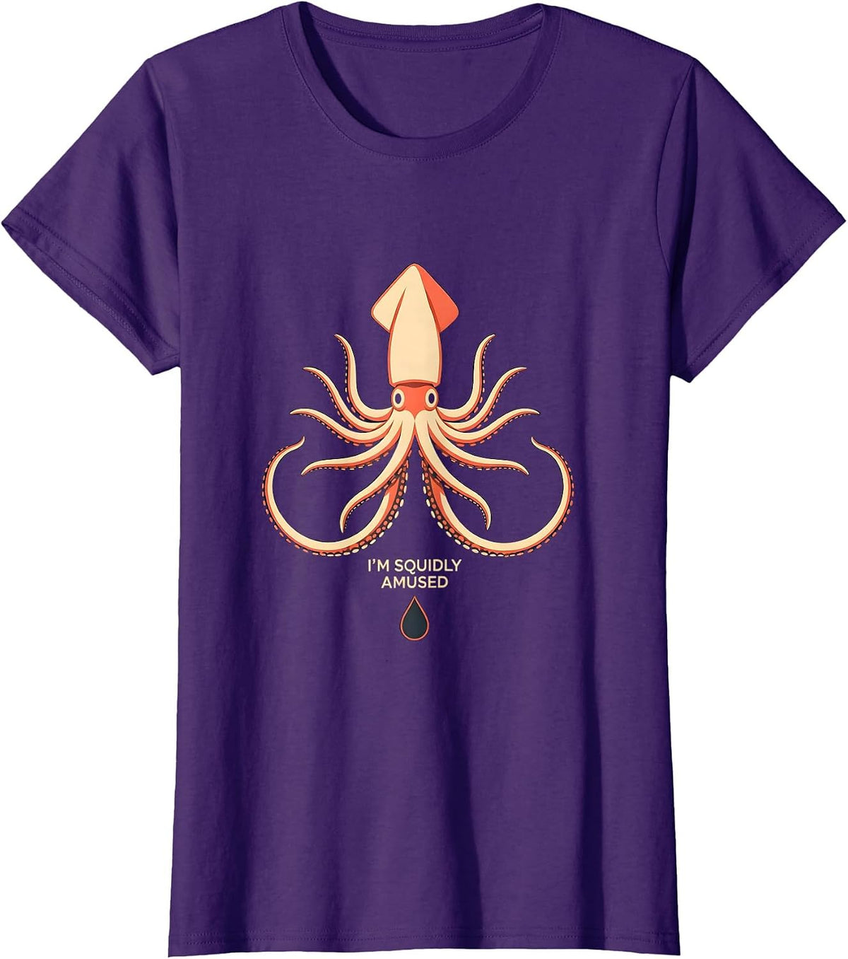 Women's I'm Squidly Amused Funny Squid Lover Ocean Wildlife Humor T-Shirt - Purple