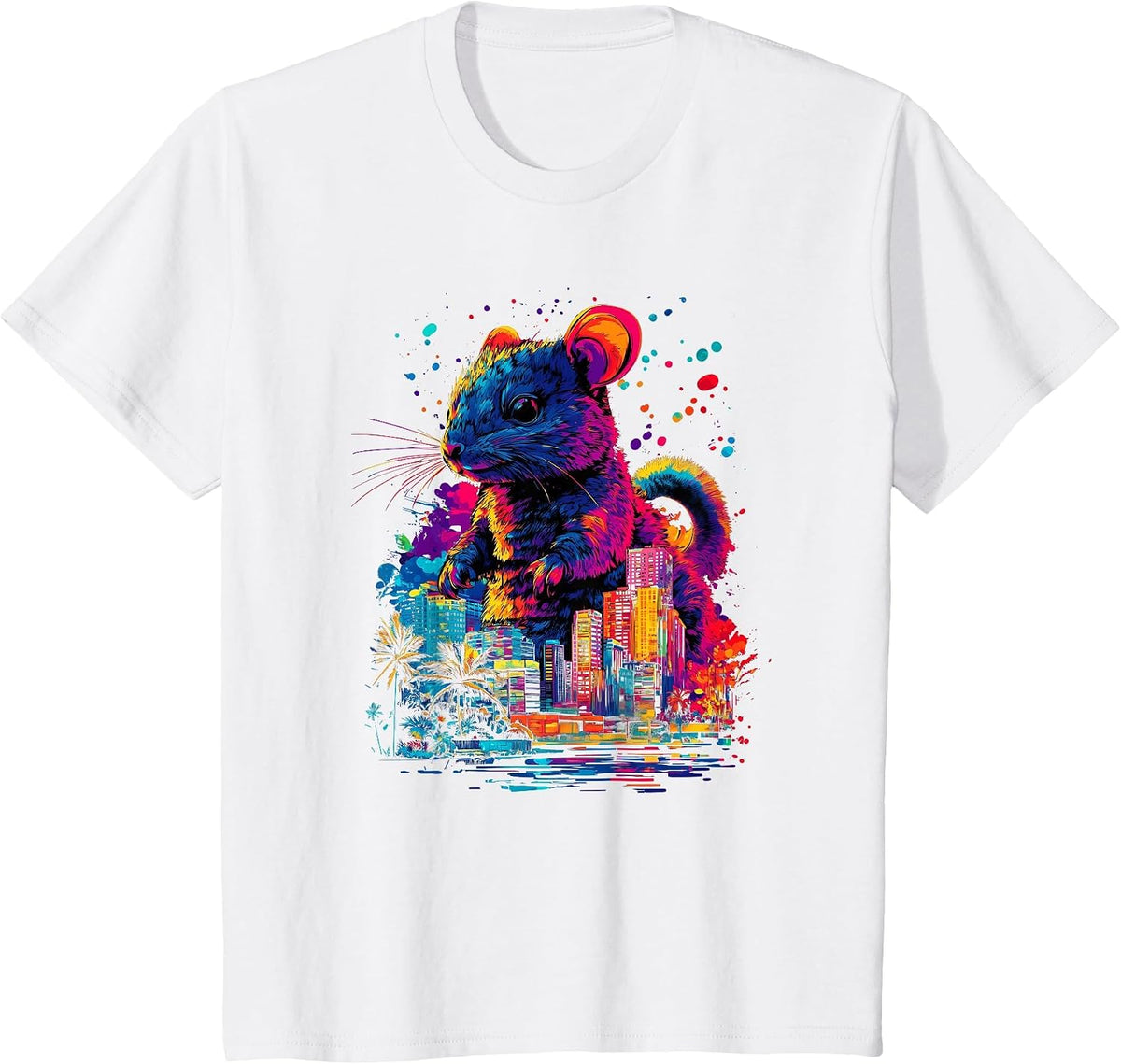 Colorful Chinchilla, Funny Chinchilla, Chinzilla T-Shirt - White