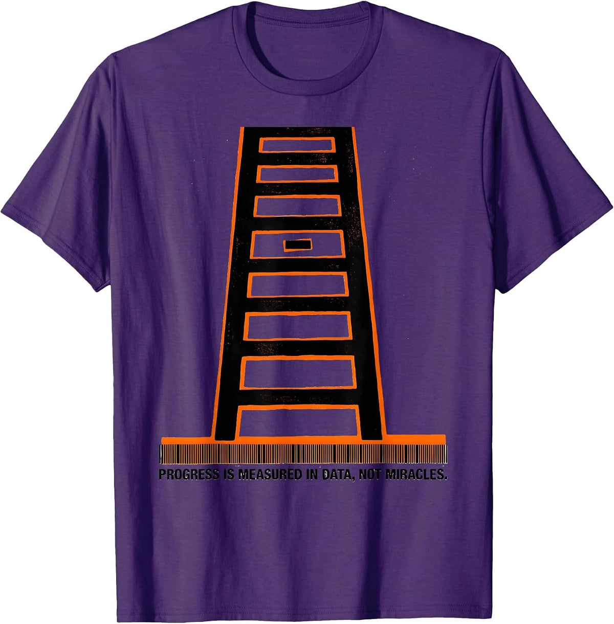 Men's Progress Is Measured In Data, Not Miracles Teacher T-Shirt - Purple