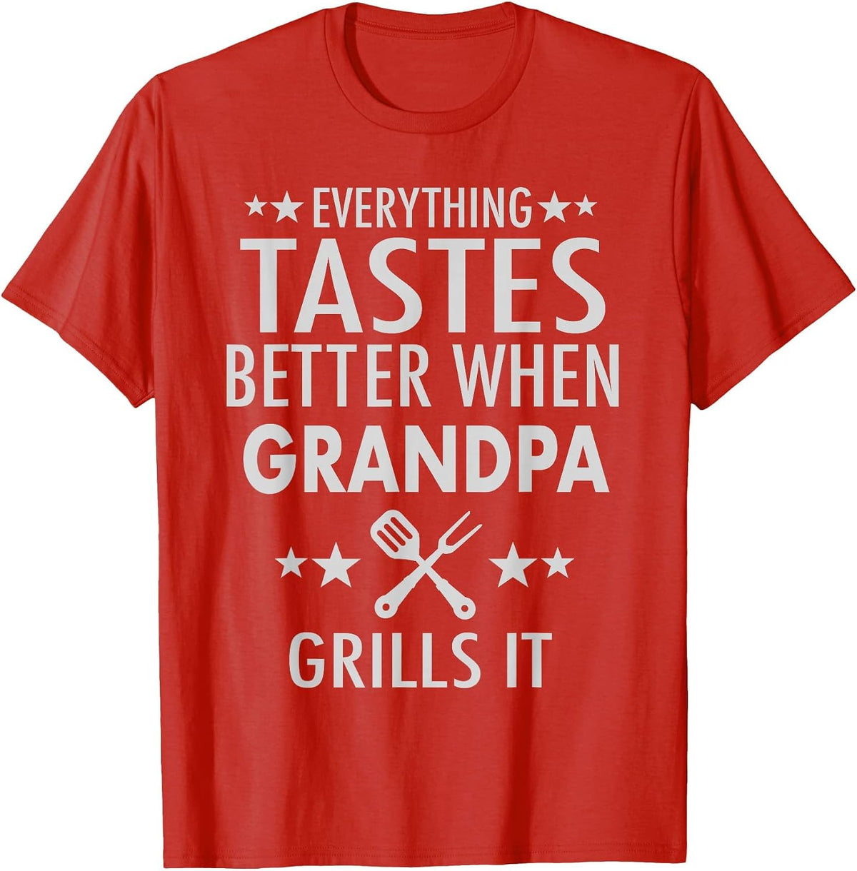 Grandpa Grills It Funny Grandpa Barbecue T-Shirt - Red