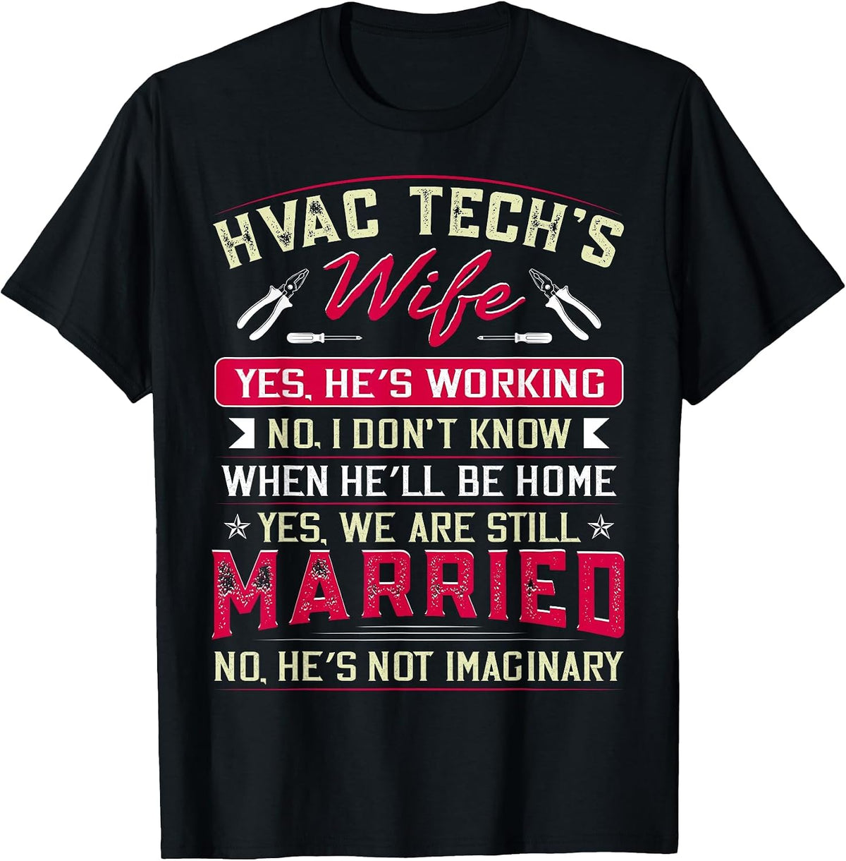 Funny HVAC Tech Wife HVAC Technicians Girlfriend Mom T-Shirt - Black