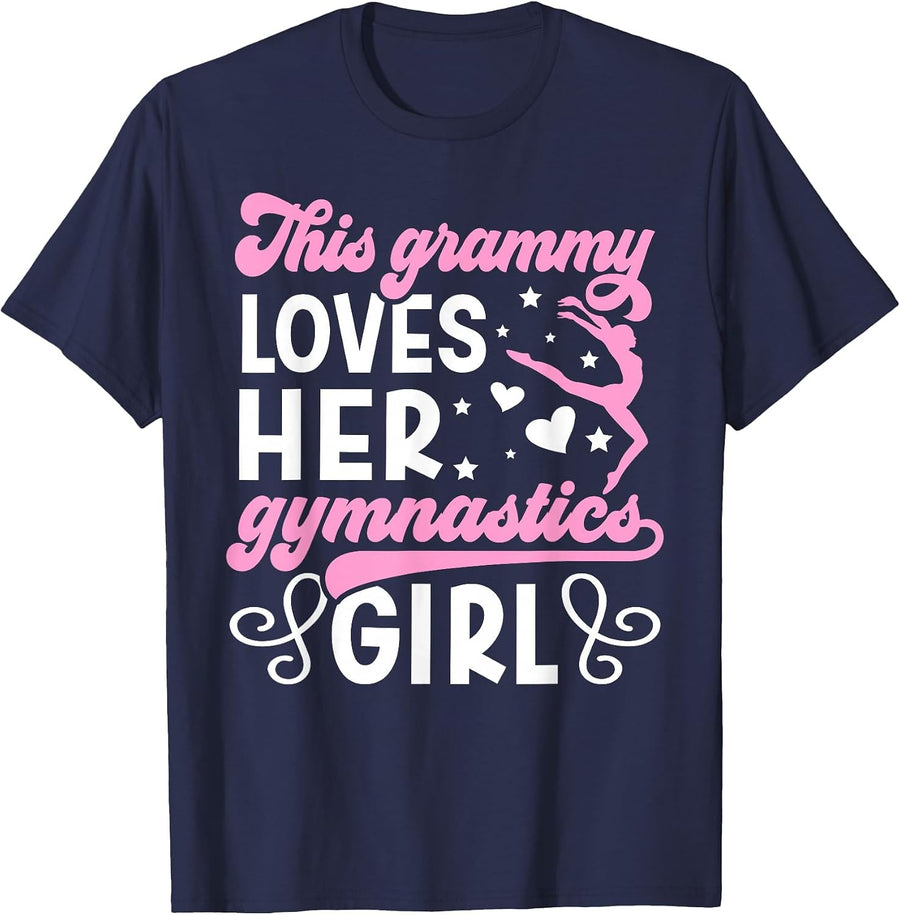 Proud Gymnastics Grammy of A Gymnast Grammy Grandma T-Shirt - Navy Blue