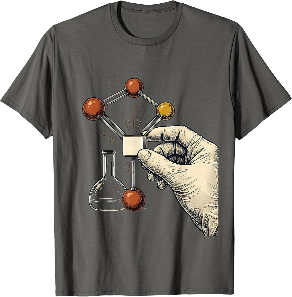 Chemistry Periodic Table Molecular Structure Nerd Humor T-Shirt - Asphalt Grey