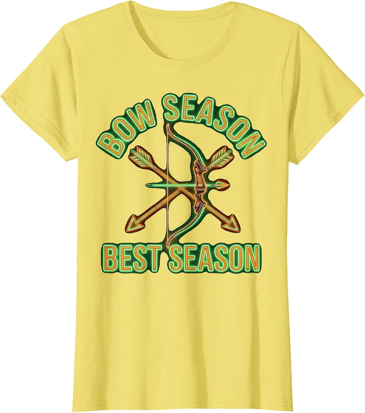 Bow Season Best Season Archery Hunting Design T-Shirt - Lemon Yellow