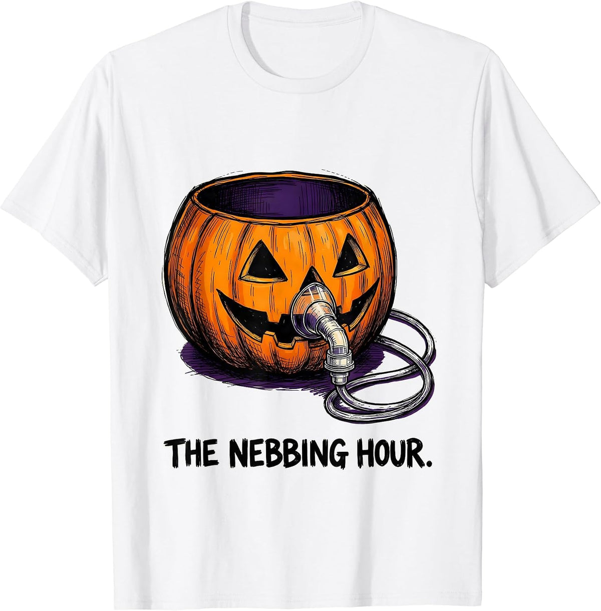 Men's The Nebbing Hour Respiratory Therapist Halloween Lung Humor T-Shirt - White