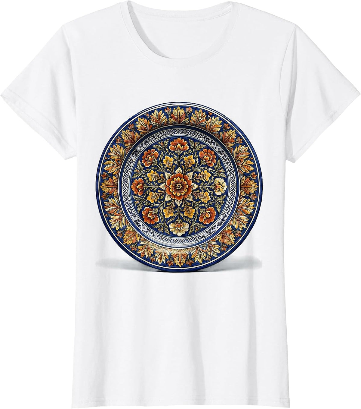 Women's Talavera Pottery Hispanic Heritage Month Design T-Shirt - White