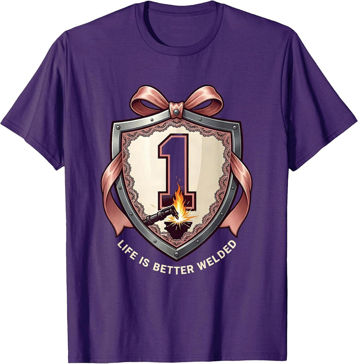 Life Is Better Welded Welder Graphic Design T-Shirt - Purple