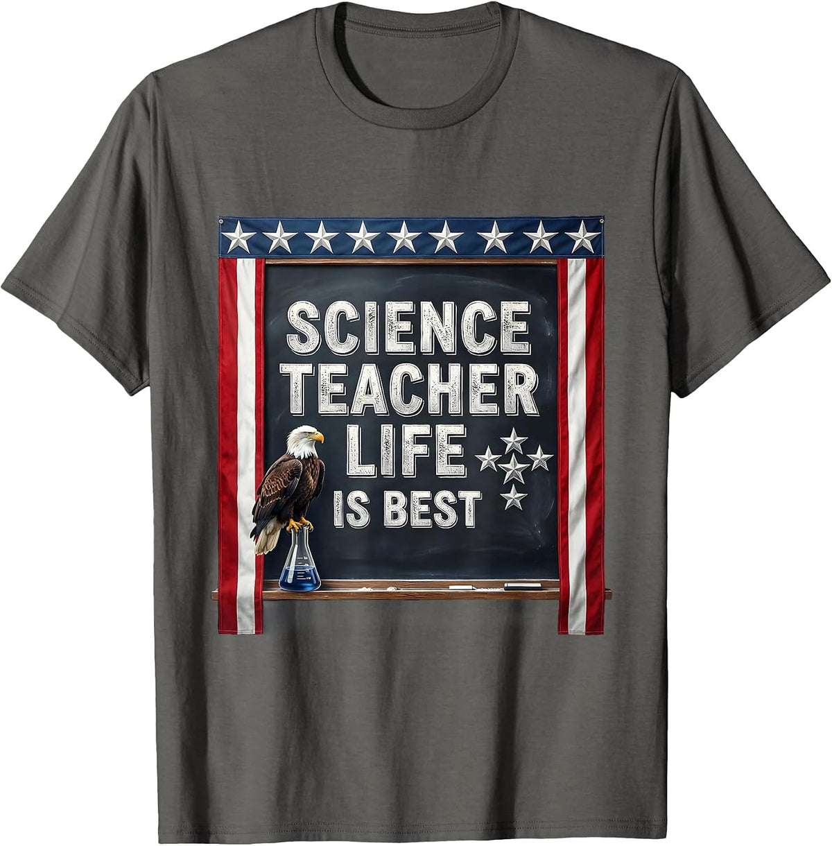 Science Teacher Life Is Best Back to School Design T-Shirt - Asphalt Grey