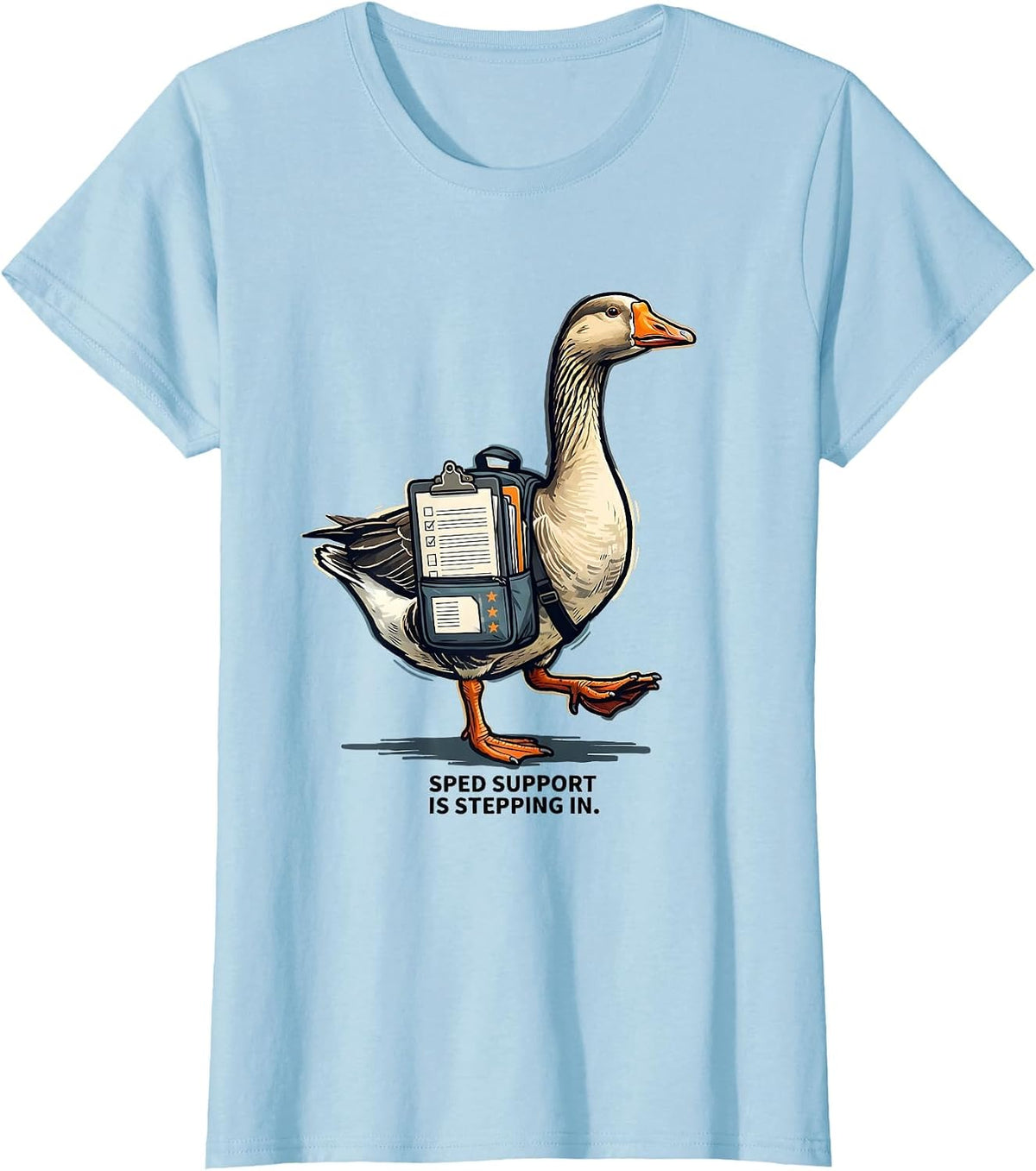 SPED Support Is Stepping In Funny Special Education Teacher T-Shirt - Baby Blue