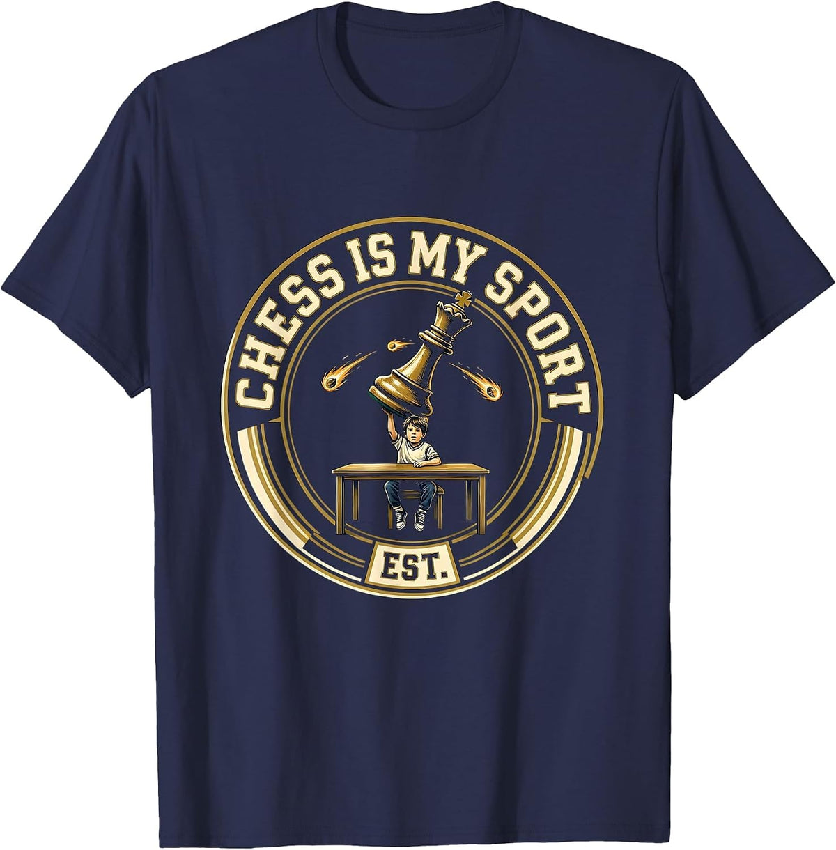 Chess Is My Sport Funny Chess Player Lover Kids Humor T-Shirt - Navy Blue