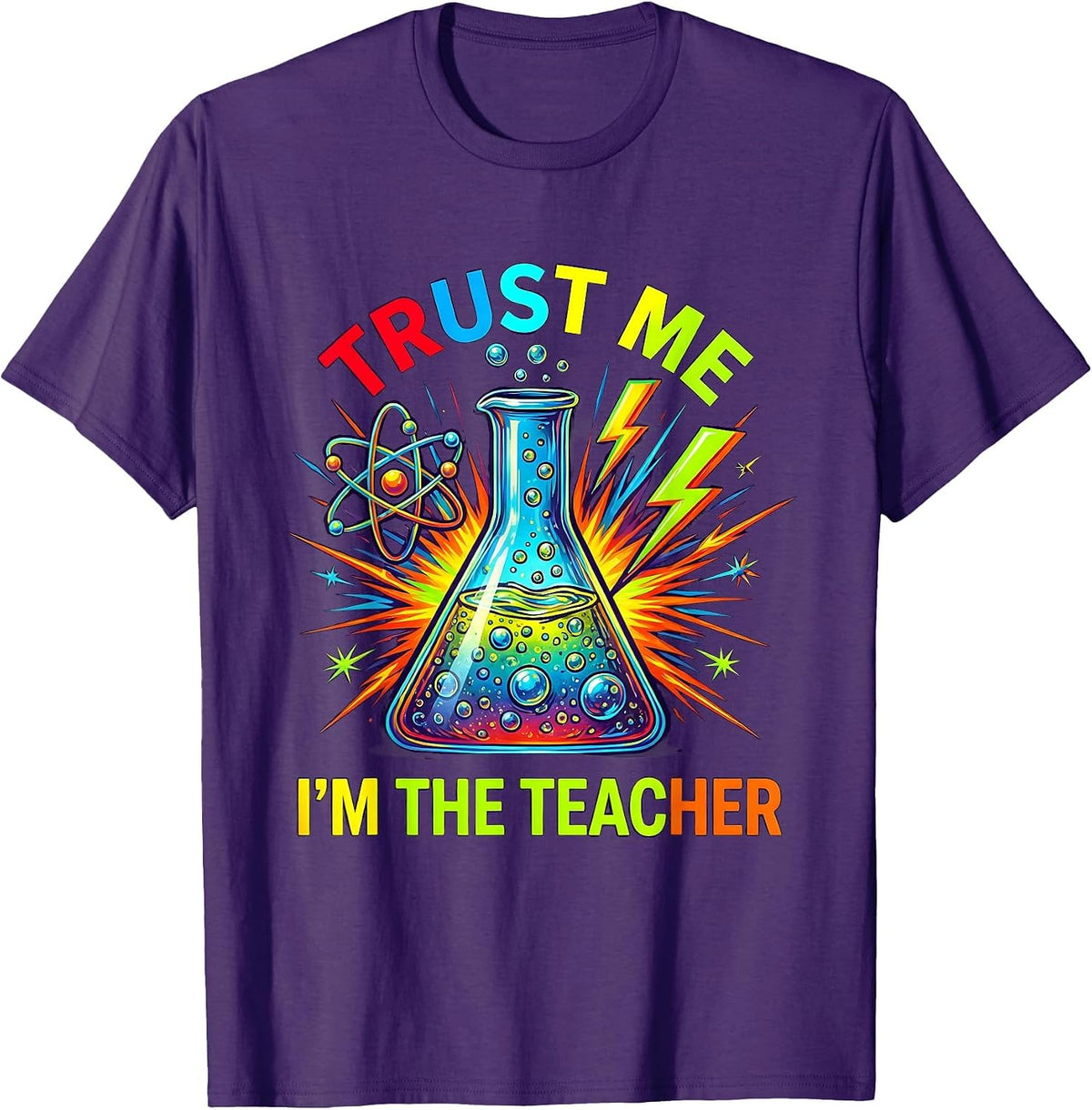 Men's Trust Me I'm The Teacher Science Design T-Shirt - Purple