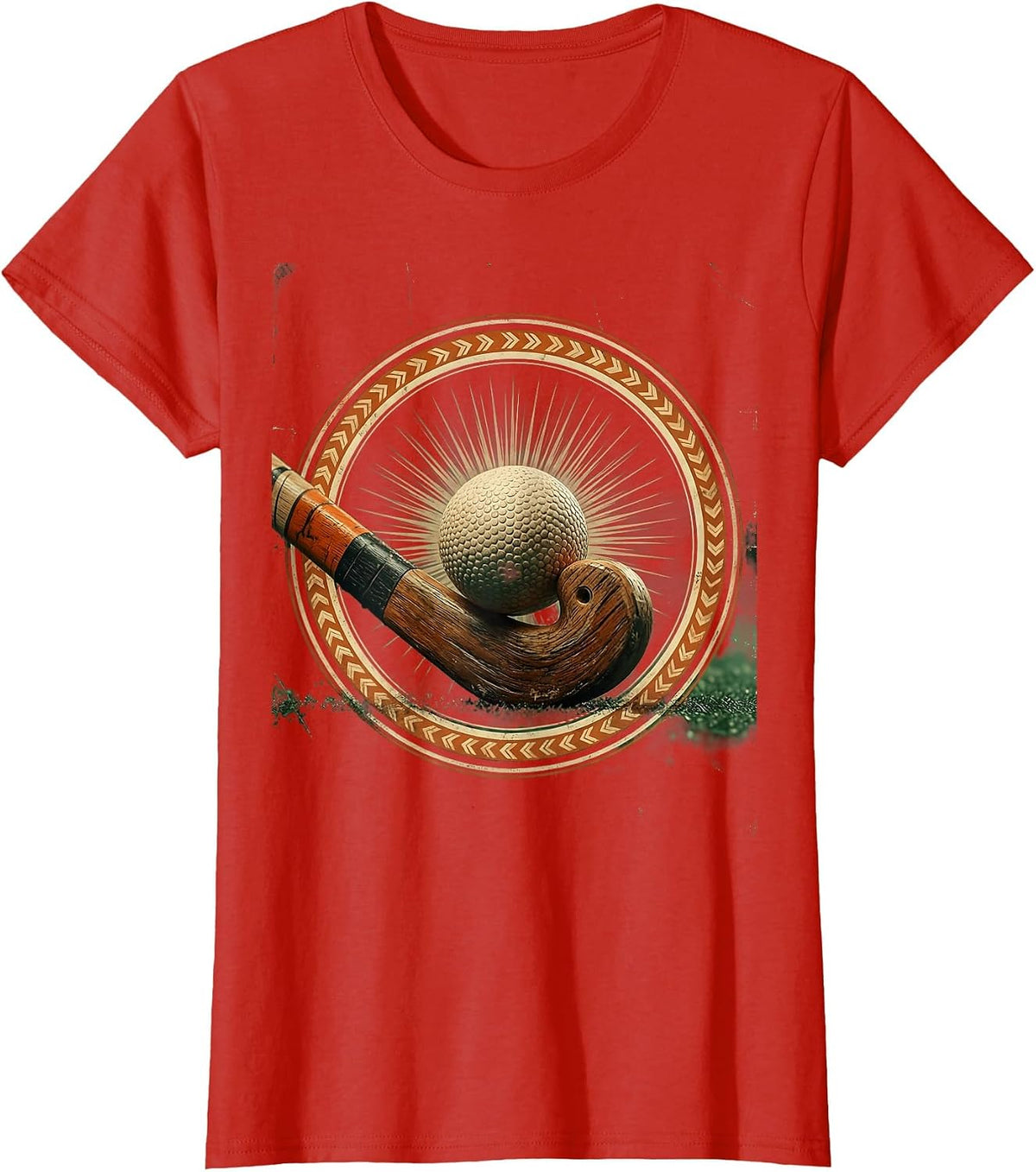 Field Hockey Ball Trapped Under Stick Graphic T-Shirt - Red