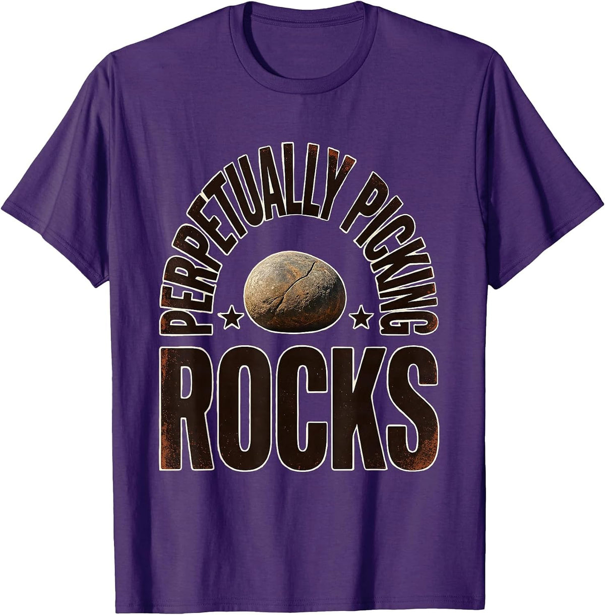 Perpetually Picking Rocks Vintage Rock Collector Geologist T-Shirt - Purple