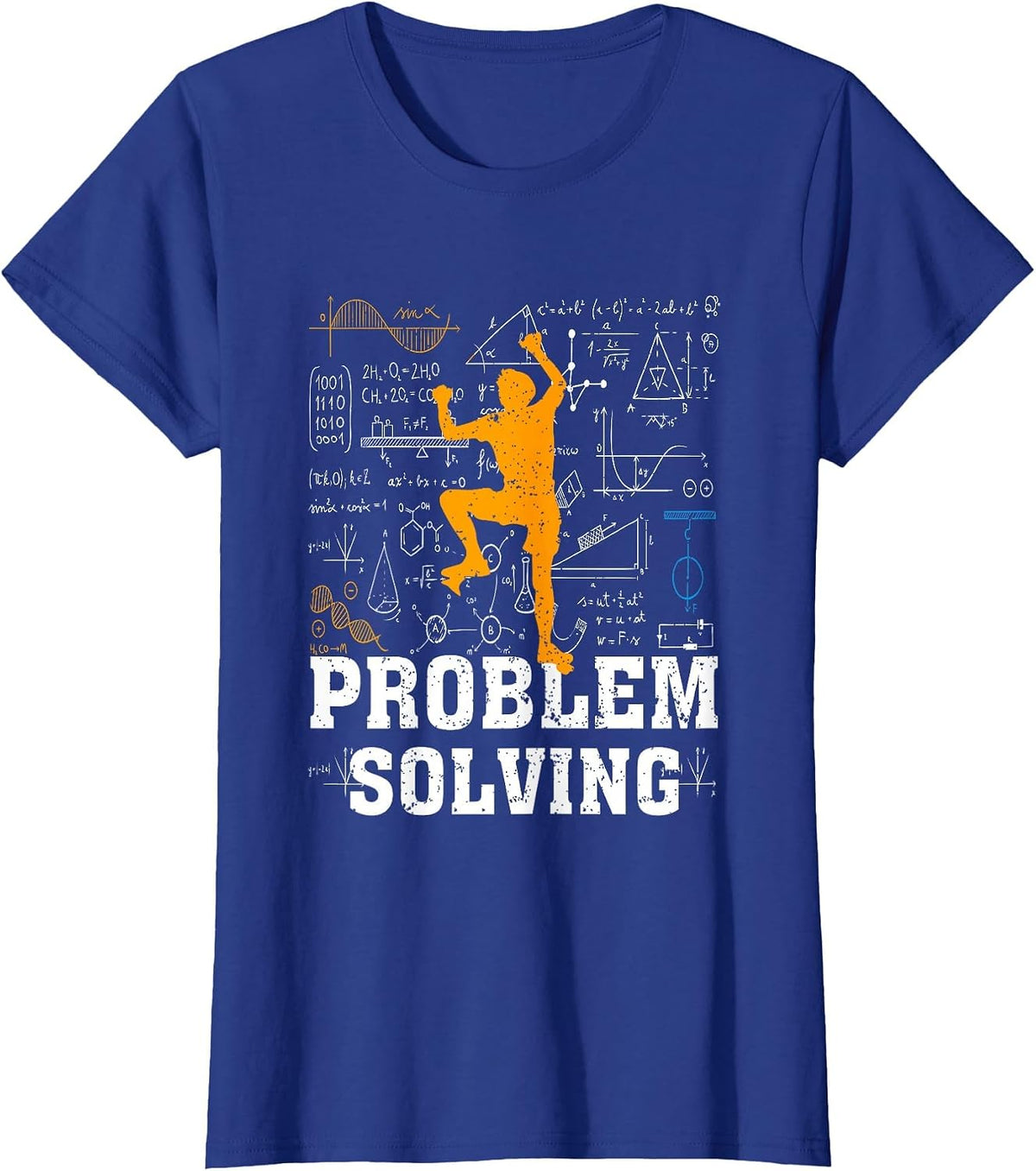 Rock Climbing Math Lover Problem Solving Mathematician T-Shirt - Royal Blue