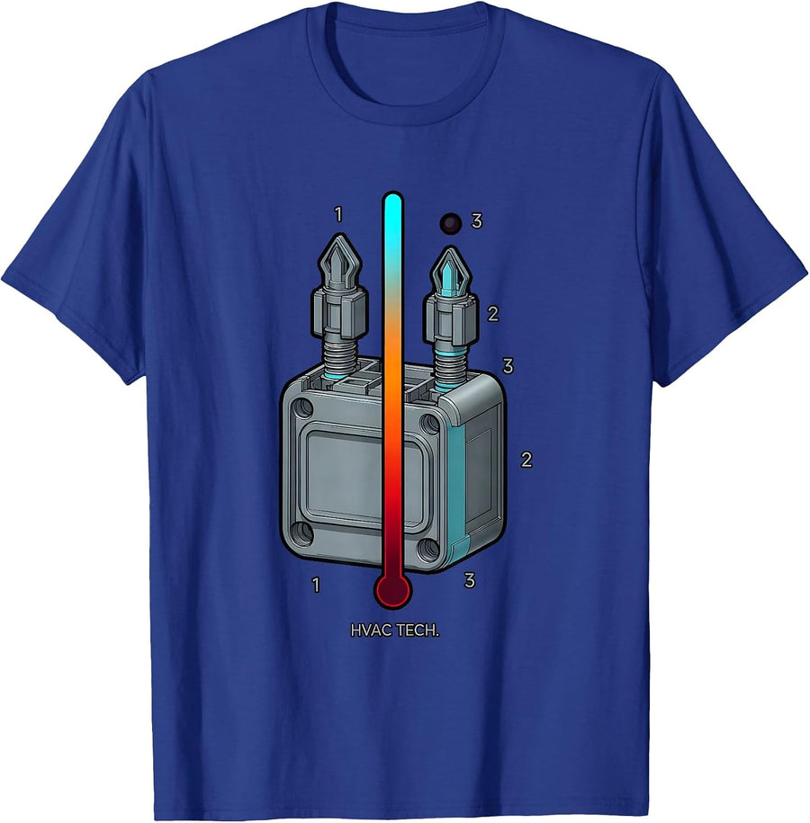Rounded Contactor HVAC Tech Funny HVAC Technician T-Shirt - Royal Blue