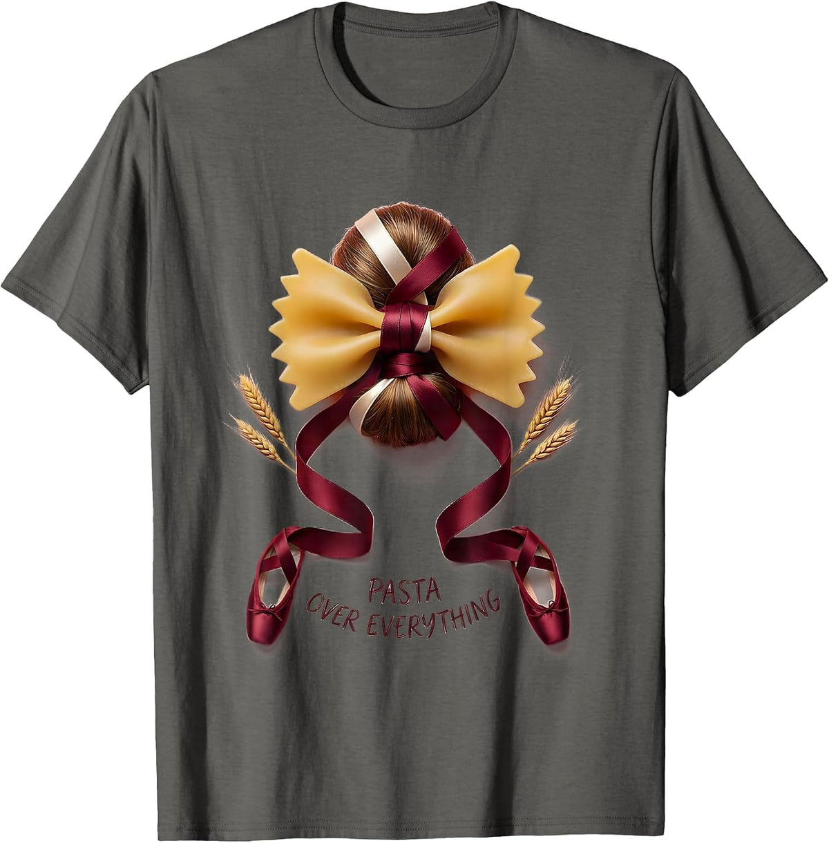 Pasta Over Everything Italian Food Lover Design T-Shirt - Asphalt Grey