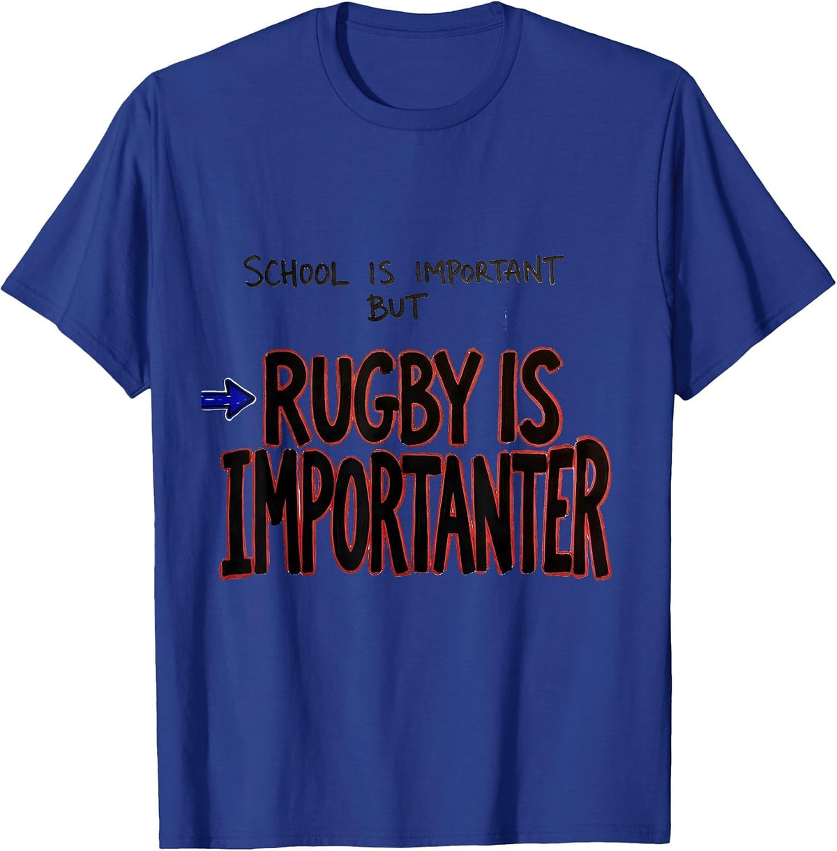 Men's School Is Important But Rugby Is Importanter Youth T-Shirt - Royal Blue
