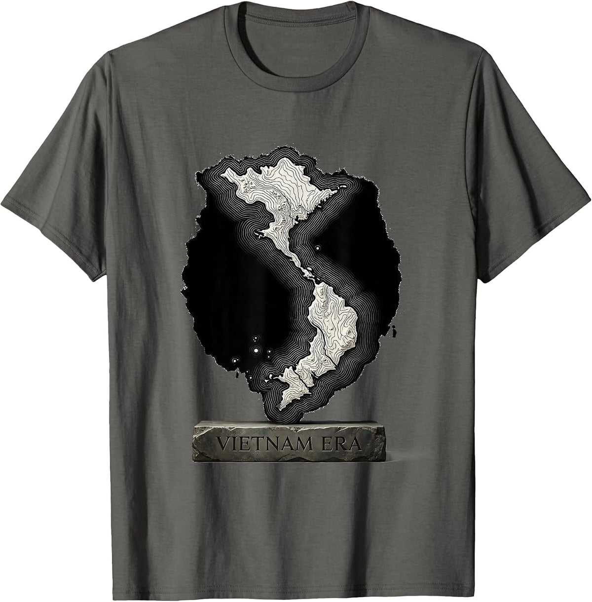 Vietnam Era Vintage Military Veteran Patriotic T-Shirt - Asphalt Grey