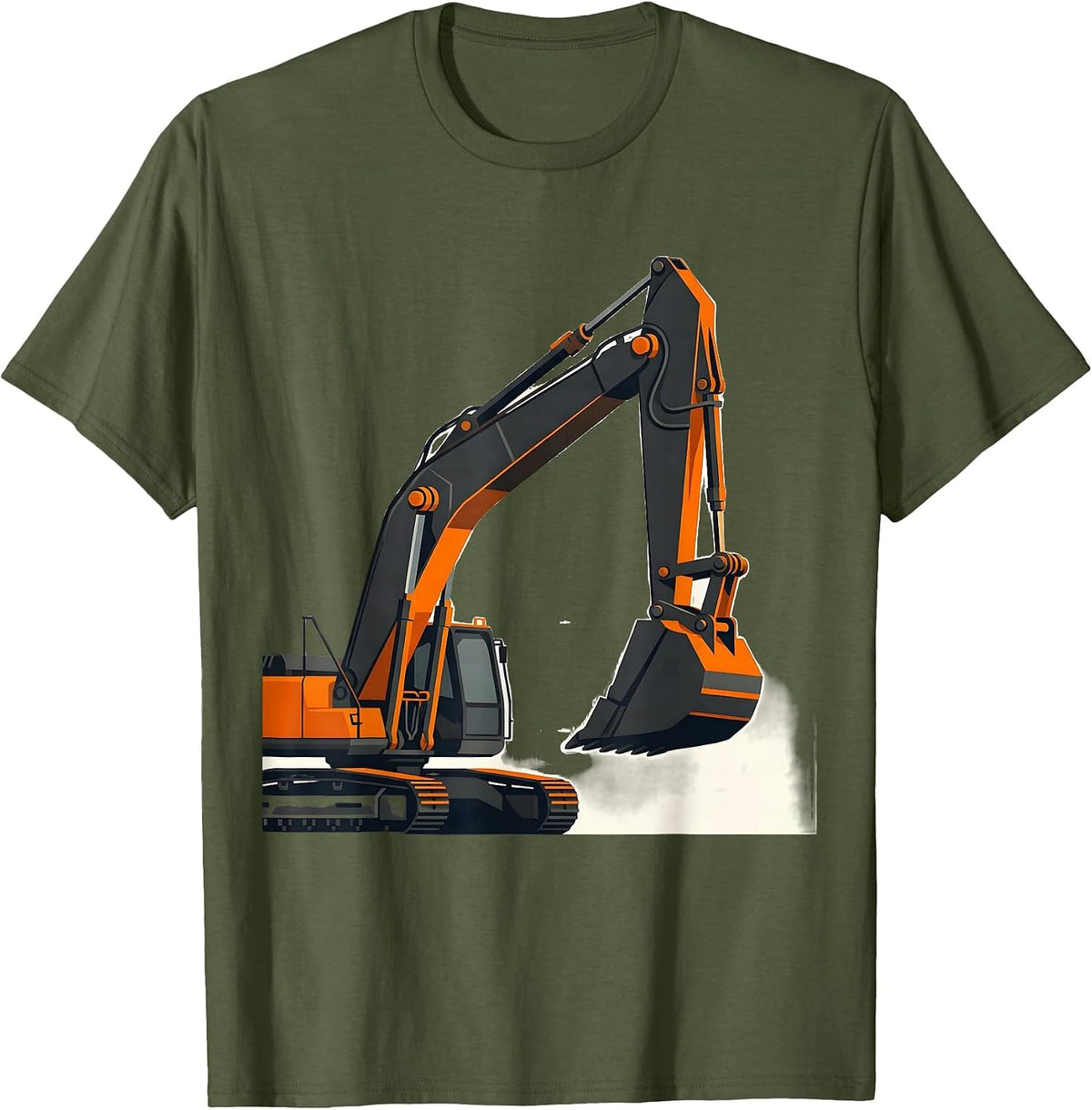 Backhoe Operator Minimalist Construction Humor T-Shirt - Olive Green