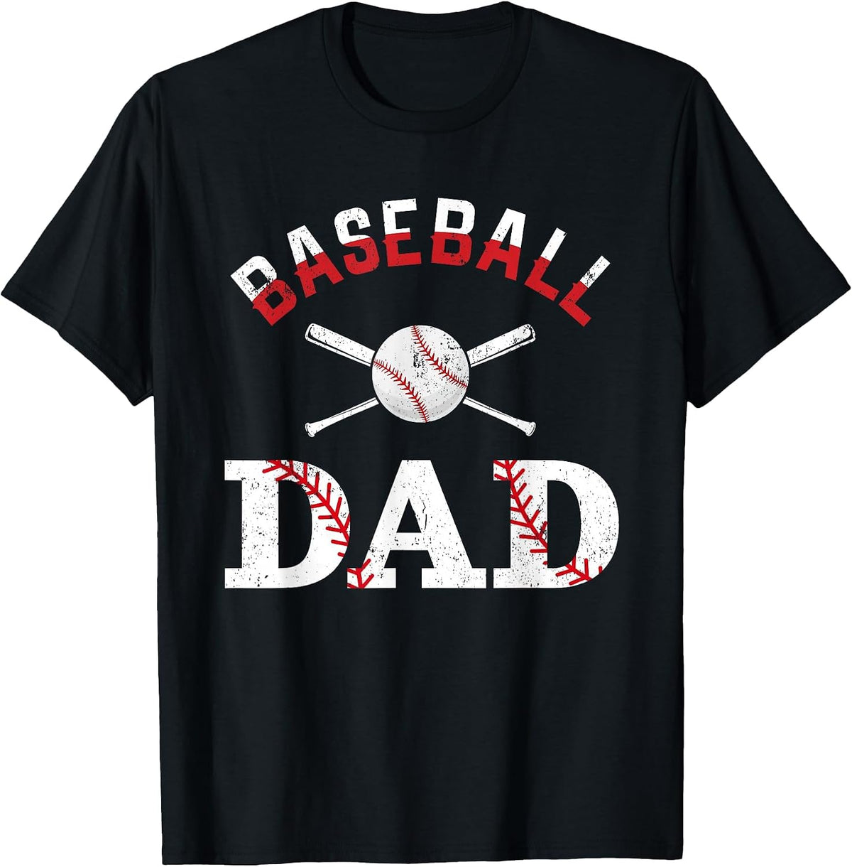 Baseball Dad Happy Fathers Day Shirts for Men Boys Kid T-Shirt - Black