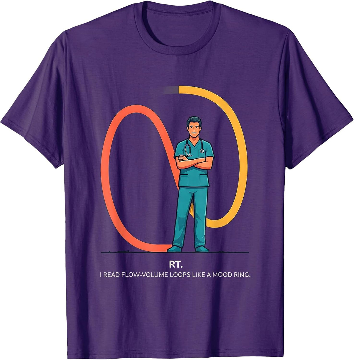 Men's RT. I Read Flow-Volume Loops Like a Mood Ring Respiratory T-Shirt - Purple