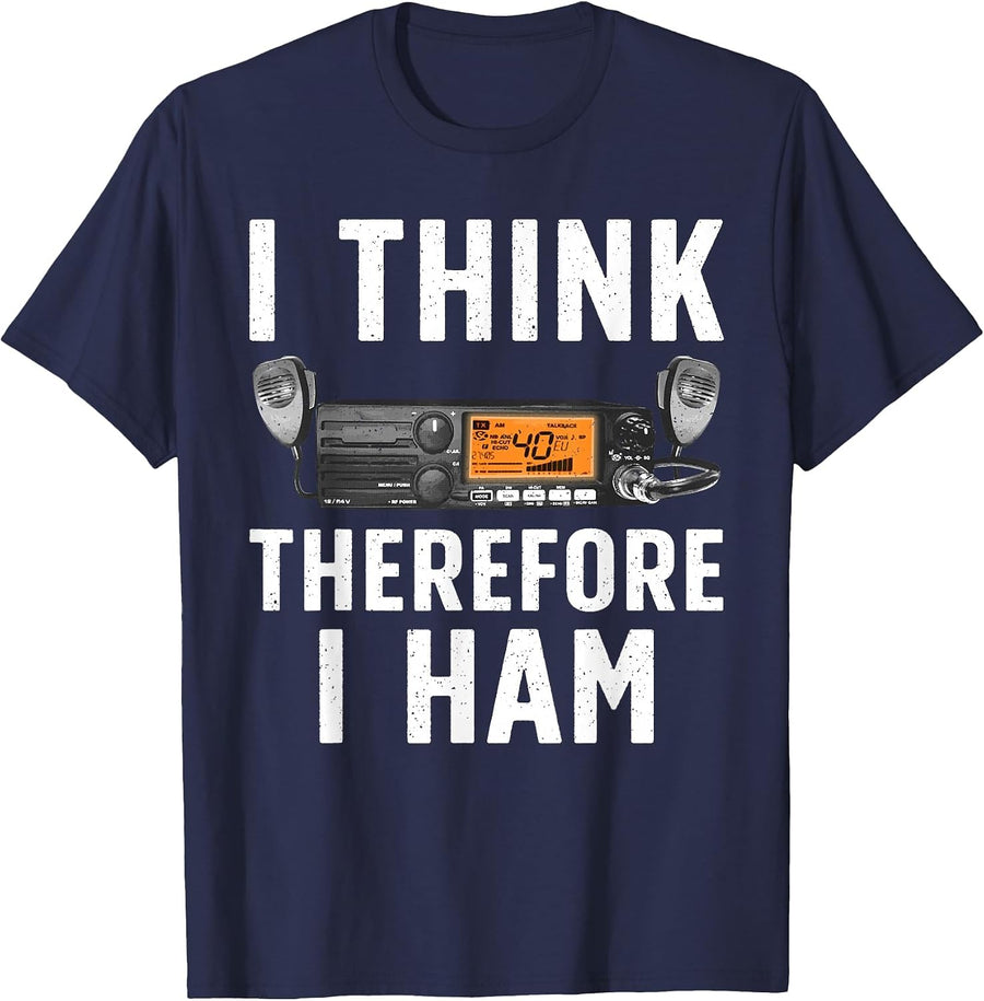 Funny Ham Radio Art for Men Women Ham Operator Amateur Radio T-Shirt - Navy Blue
