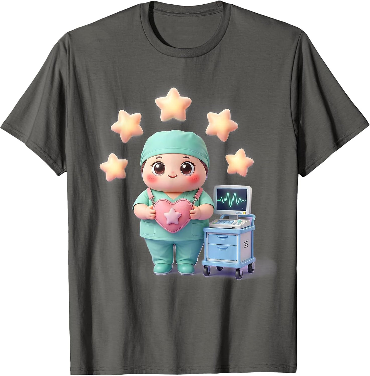 Men's Cute Patient Care Technician Kawaii Appreciation Week Gift T-Shirt - Asphalt Grey