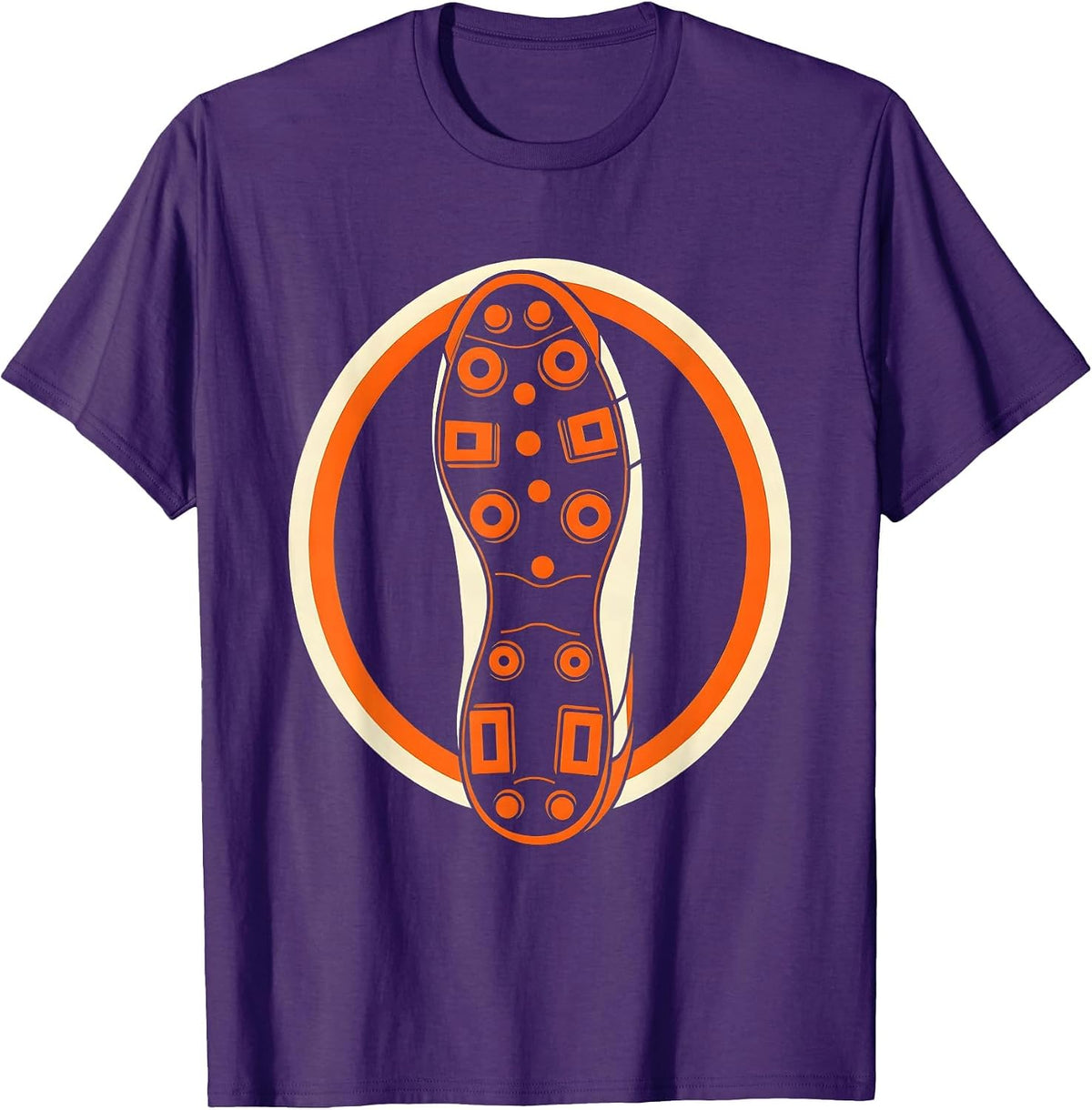 Men's Rugby Boot Studs View Graphic Design T-Shirt - Purple