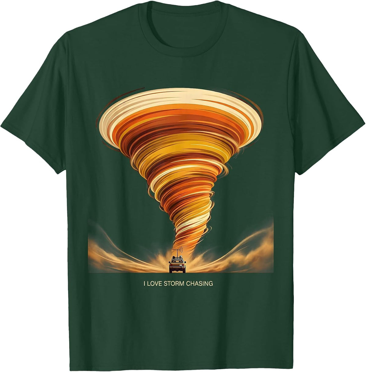 Men's I Love Storm Chasing Retro 70s Meteorology Gift for Storm T-Shirt - Dark Green