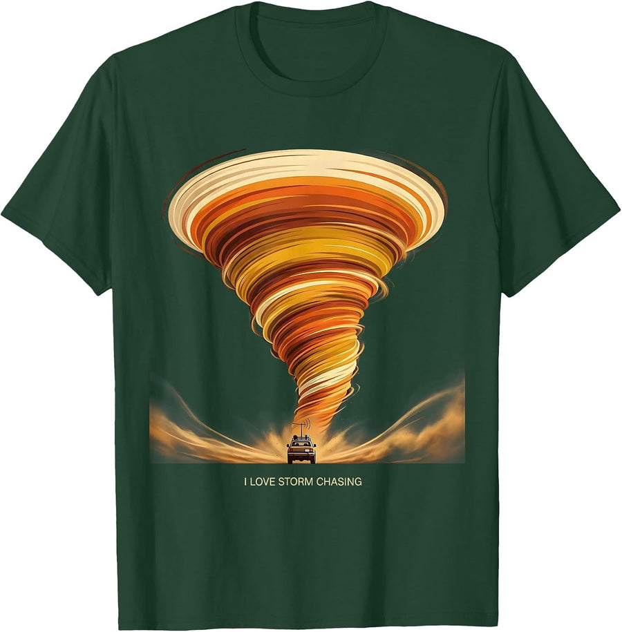 Men's I Love Storm Chasing Retro 70s Meteorology Gift for Storm T-Shirt - Dark Green