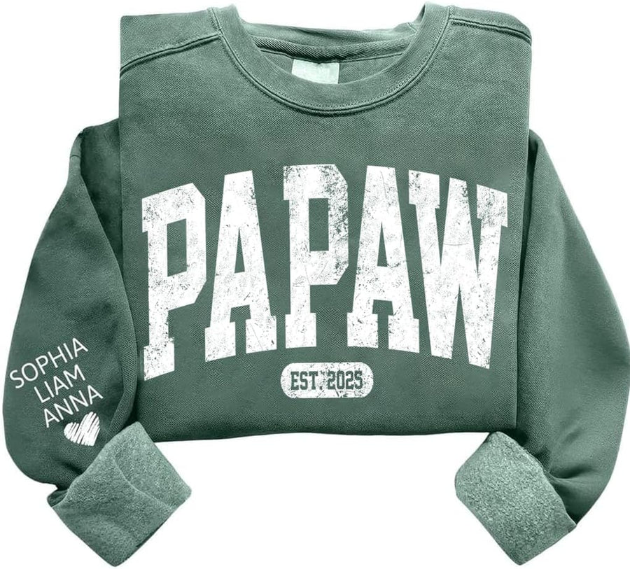 Personalized Dad EST Sweatshirt, Custom Year Crewneck for Father, Unique Gift for Dad, Family Matching Outfit - Papaw