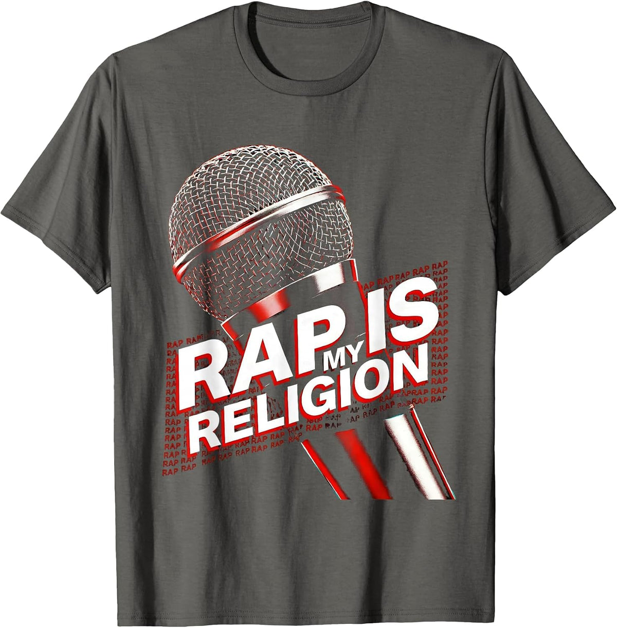 Rap Is My Religion Hip Hop Devotion Design T-Shirt - Asphalt Grey