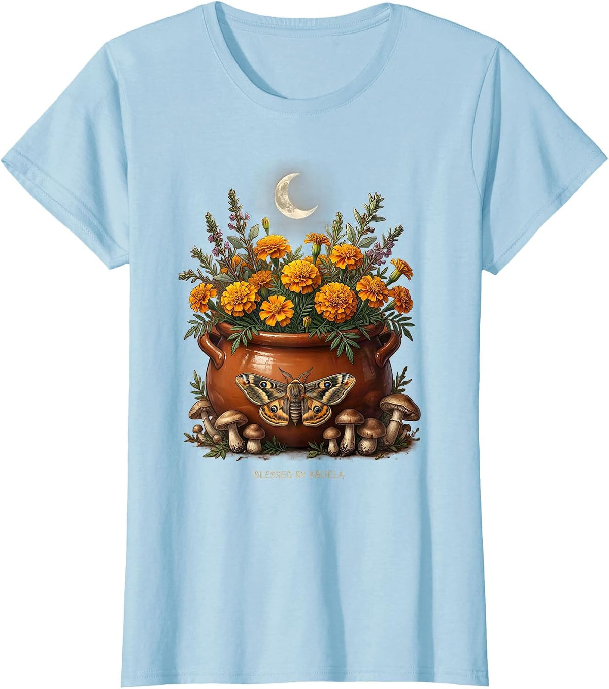 Blessed By Abuela Mexican Heritage Design T-Shirt - Baby Blue