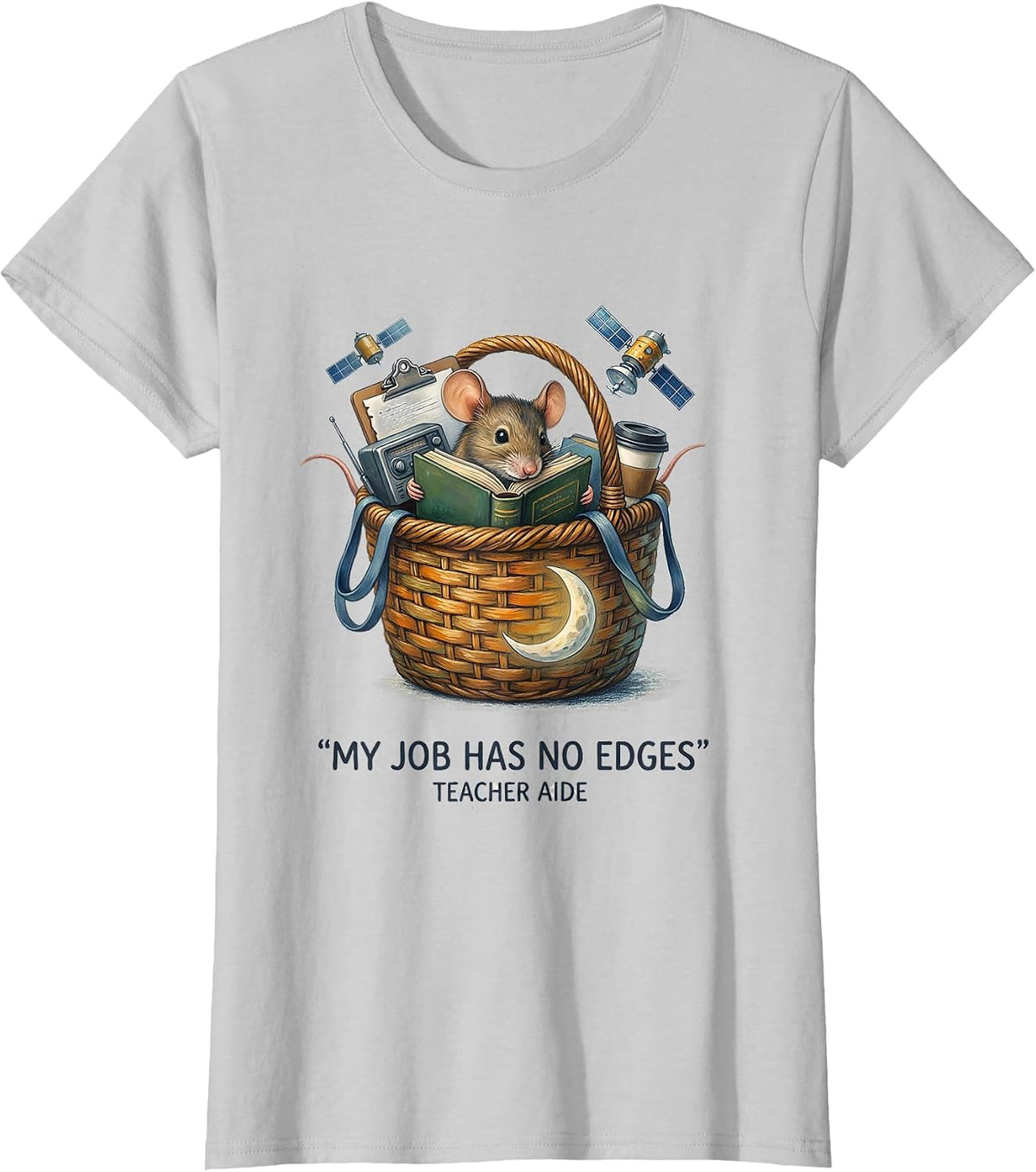 My Job Has No Edges Teacher Aide Funny Para Normal T-Shirt - Silver Grey