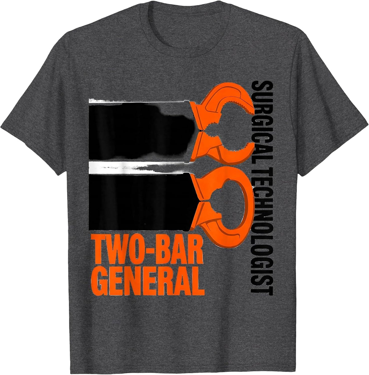 Men's Surgical Technologist Two-Bar General Brutalist Graphic T-Shirt - Dark Heather Grey