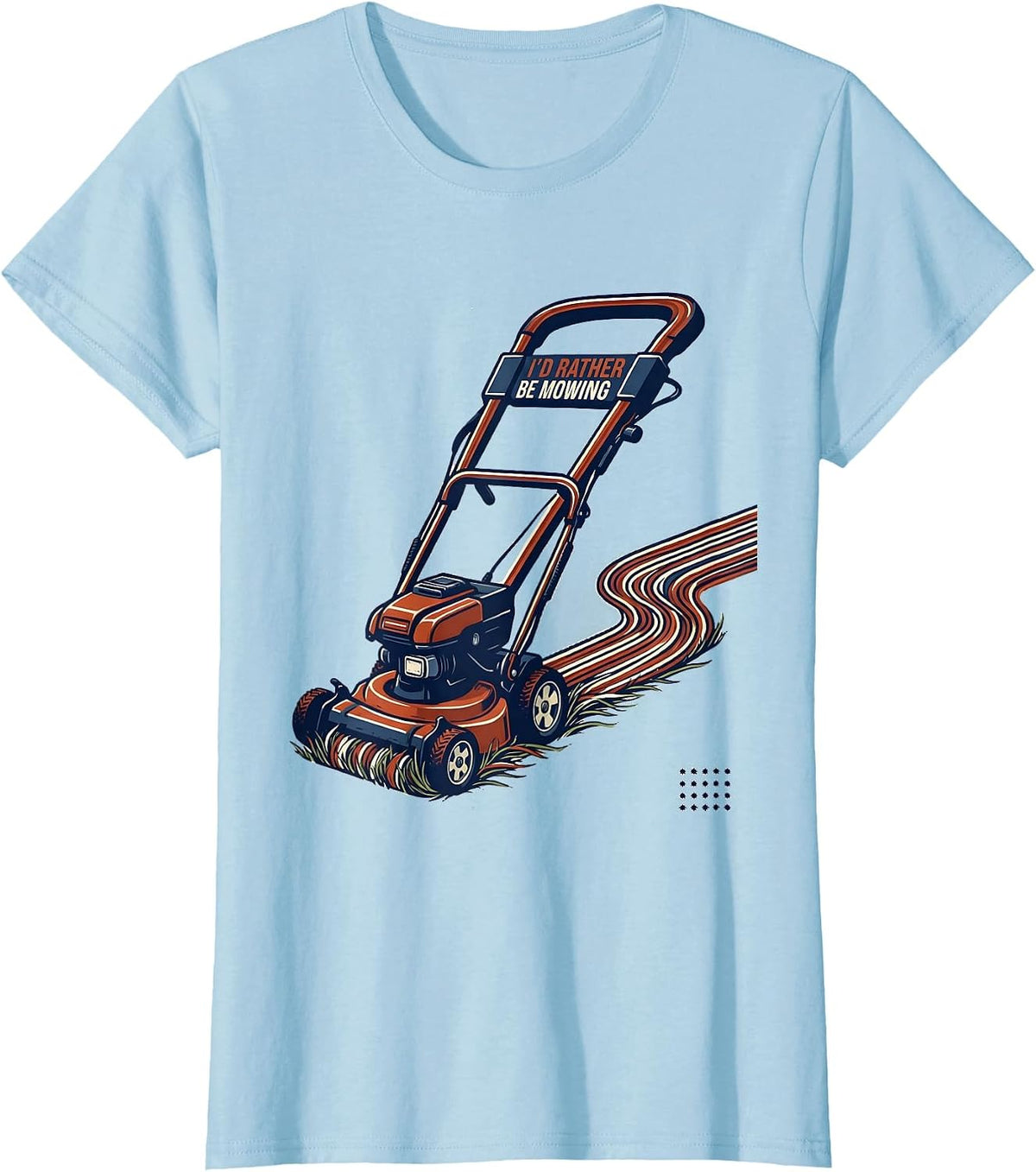 I'd Rather Be Mowing Vintage American Flag Papaw Gift T-Shirt - Baby Blue