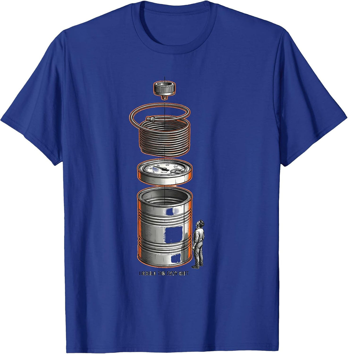 Men's I Rebuild This Every Shift Funny Respiratory Therapist RT T-Shirt - Royal Blue