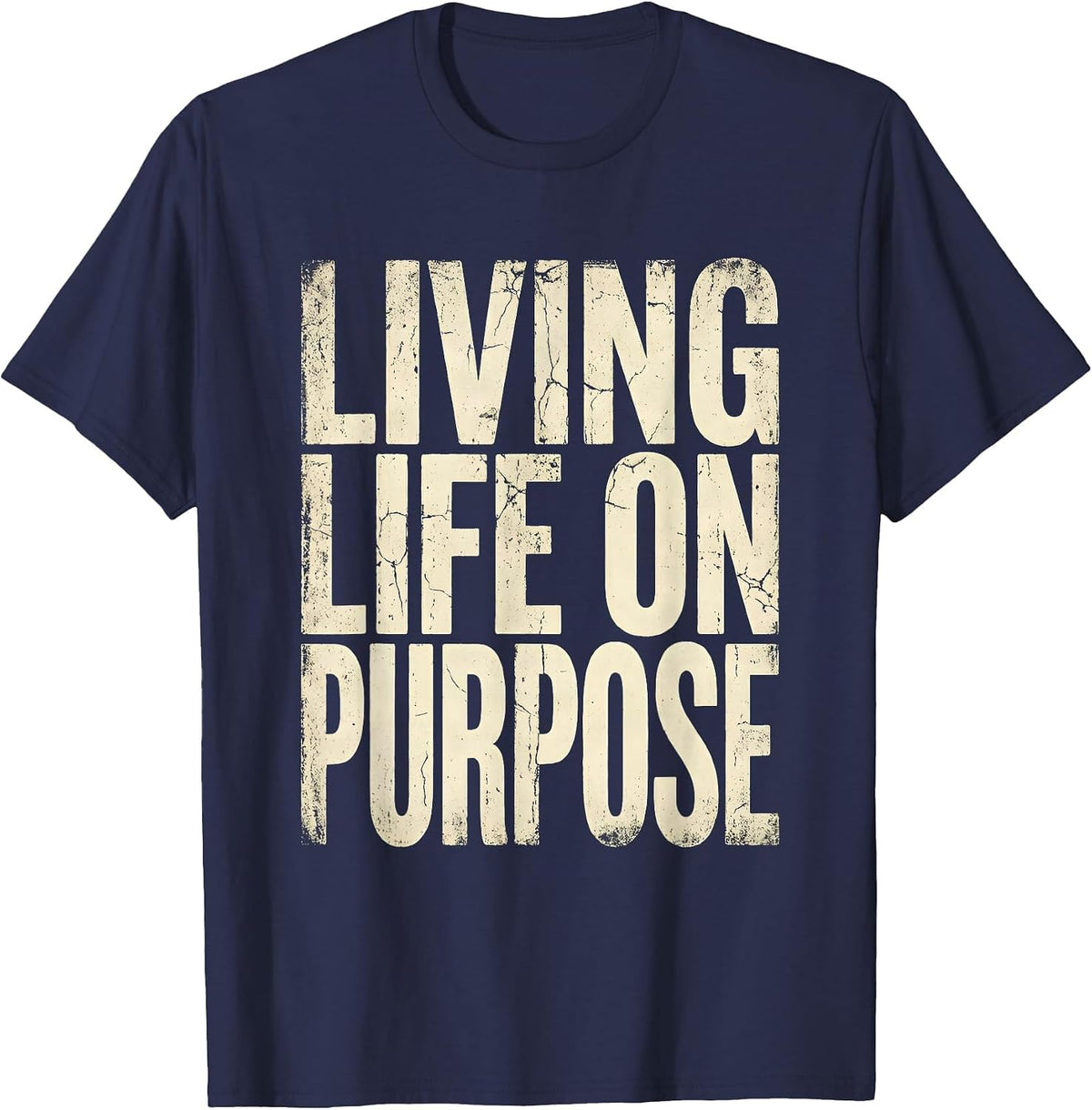 Living Life On Purpose Occupational Therapy Design T-Shirt - Navy Blue