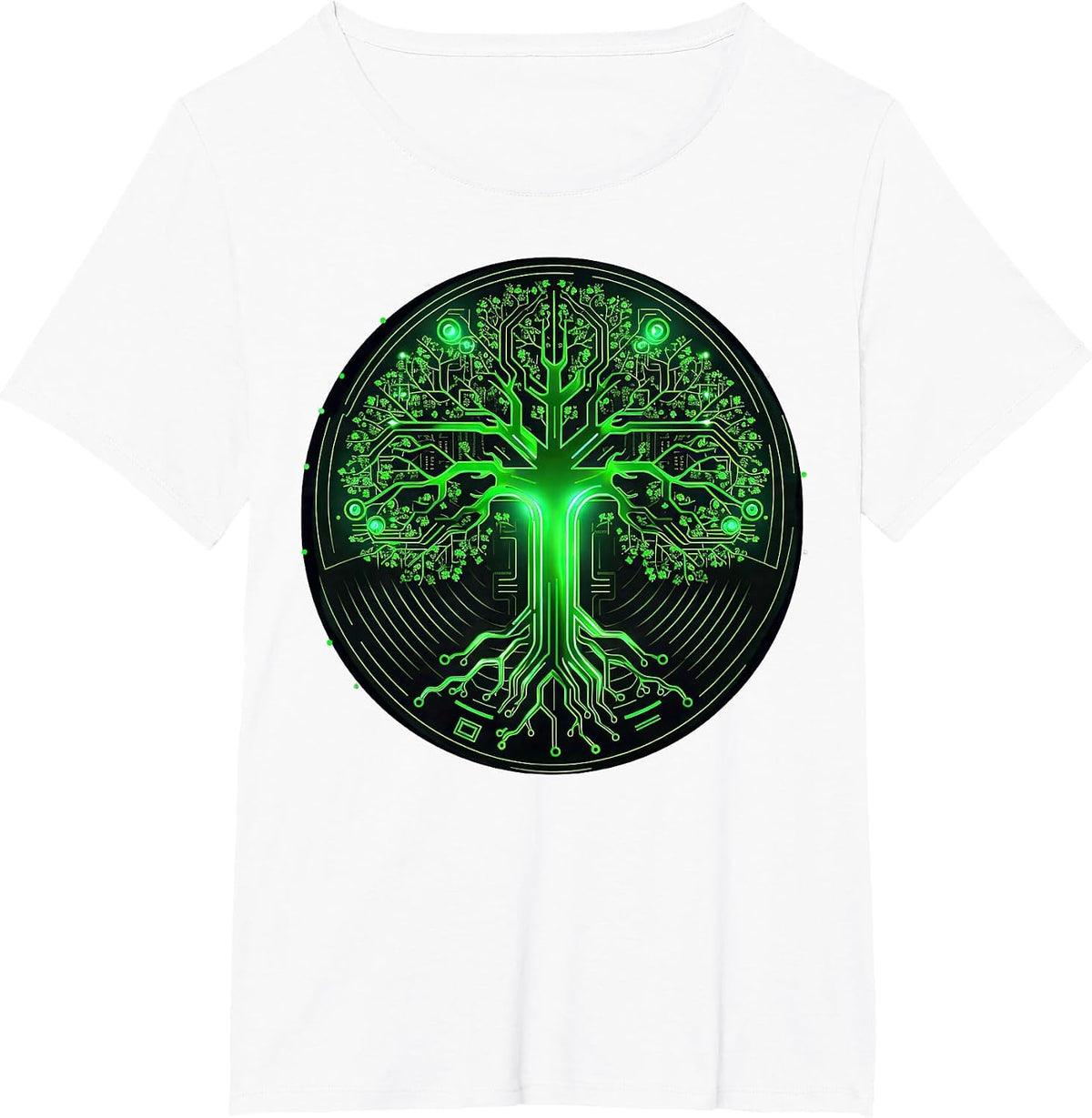 Tree of Life Computer Science Programming Printed Circuit Board T-Shirt - White