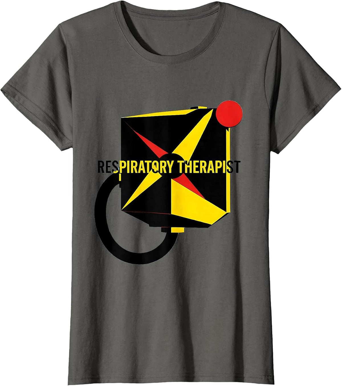 Women's Respiratory Therapist Modernist RT Profession Pride T-Shirt - Asphalt Grey