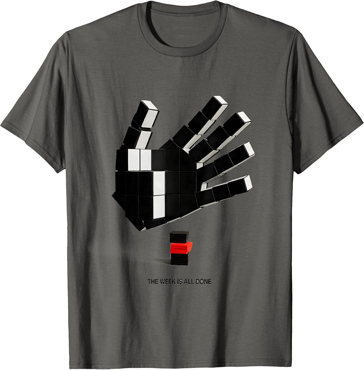 Men's The Week Is All Done Funny ASL Sign Language Teacher T-Shirt - Asphalt Grey
