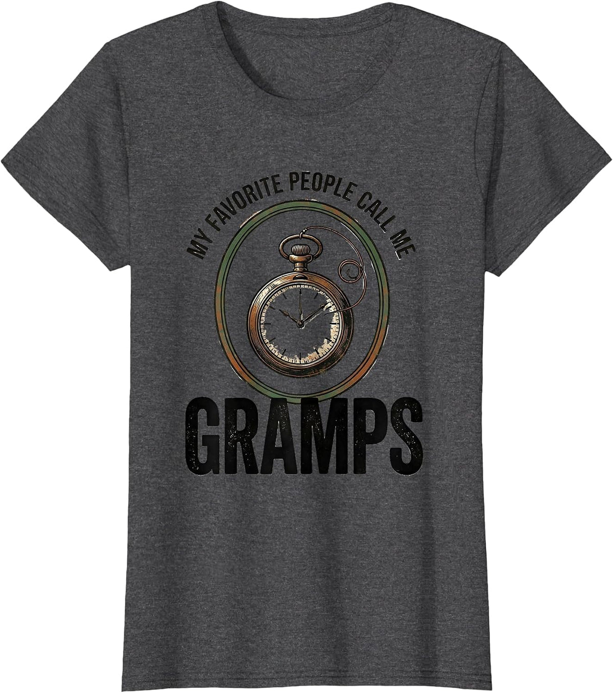 Women's My Favorite People Call Me Gramps Vintage Grandpa Funny T-Shirt - Dark Heather Grey